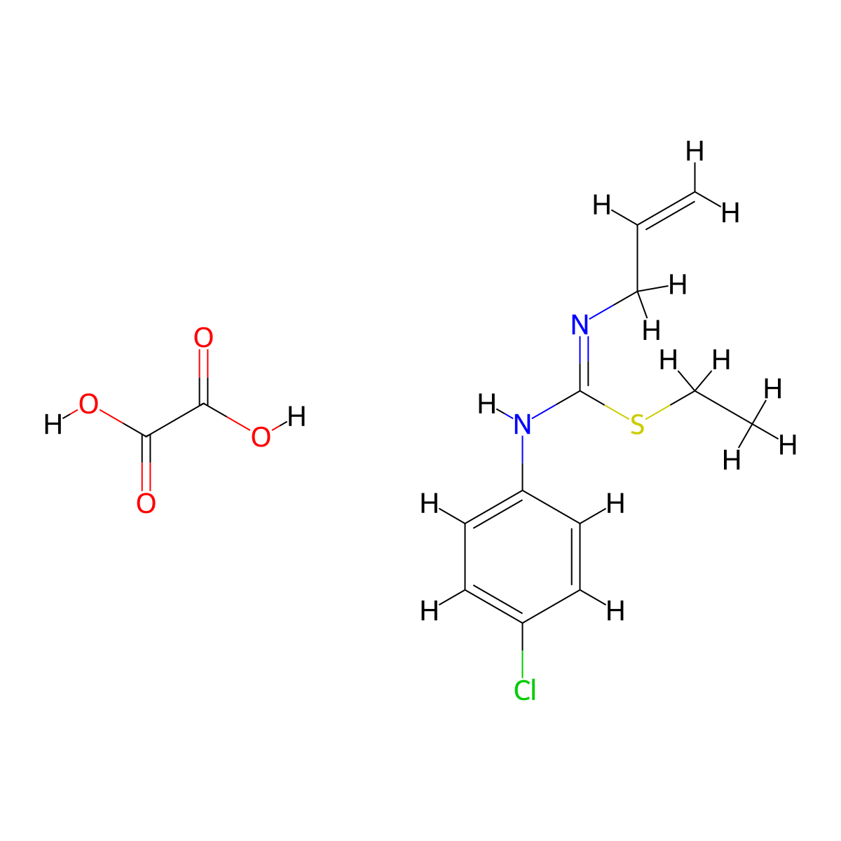 N'-(4-chlorophenyl)-N-(prop-2-en-1-yl)(ethylsulfanyl)methanimidamide; oxalic acid molecular structure, CAS 380491-50-9