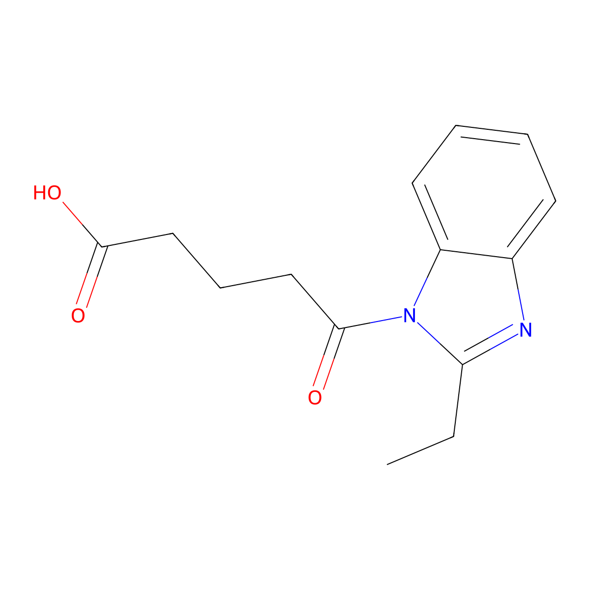 5-(2-Ethyl-benzoimidazol-1-yl)-5-oxo-pentanoic acid molecular structure, CAS 380491-73-6