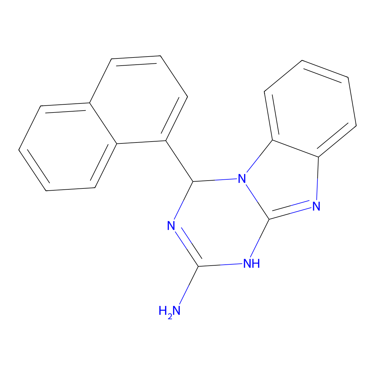 4-(1-Naphthyl)-1,4-dihydro[1,3,5]triazino[1,2-a][1,3]benzimidazol-2-ylamine molecular structure, CAS 380494-16-6