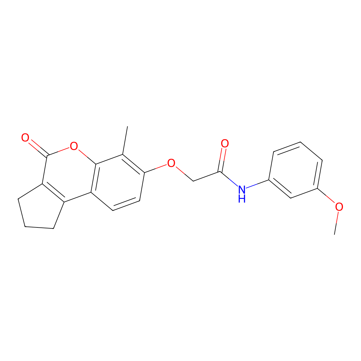 N-(3-methoxyphenyl)-2-({6-methyl-4-oxo-1H,2H,3H,4H-cyclopenta[c]chromen-7-yl}oxy)acetamide molecular structure, CAS 380495-49-8