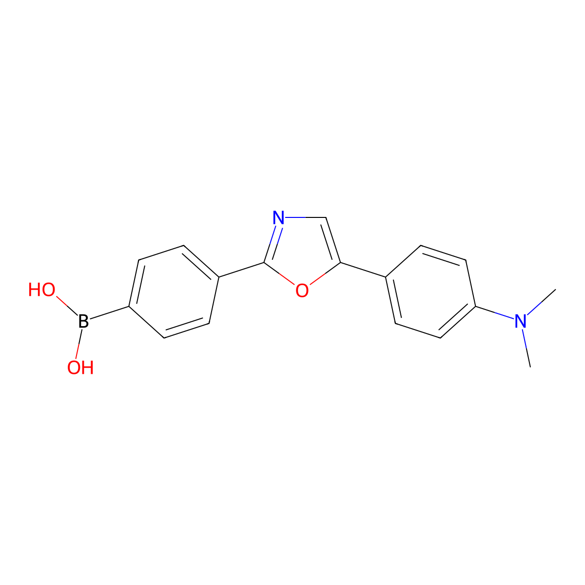4-(5-(4-Dimethylaminophenyl)oxazol-2-yl)benzeneboronic acid molecular structure, CAS 380499-66-1