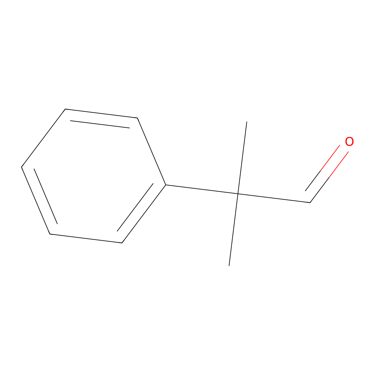 2-Methyl-2-phenylpropanal molecular structure, CAS 3805-10-5