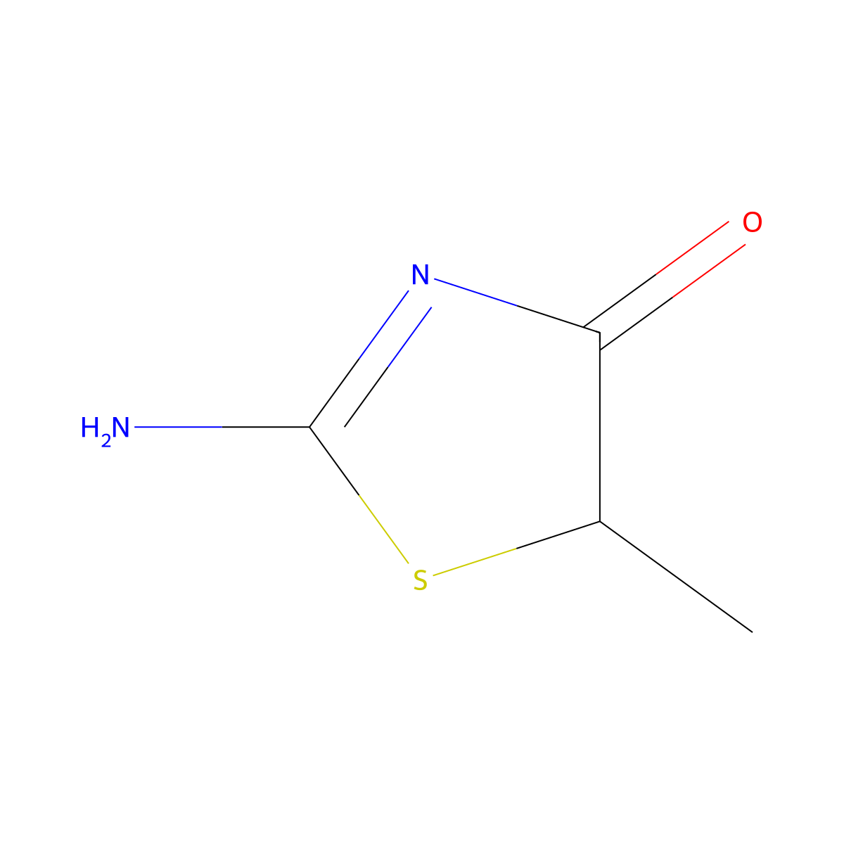 2-amino-5-methyl-1,3-thiazol-4(5H)-one molecular structure, CAS 3805-14-9