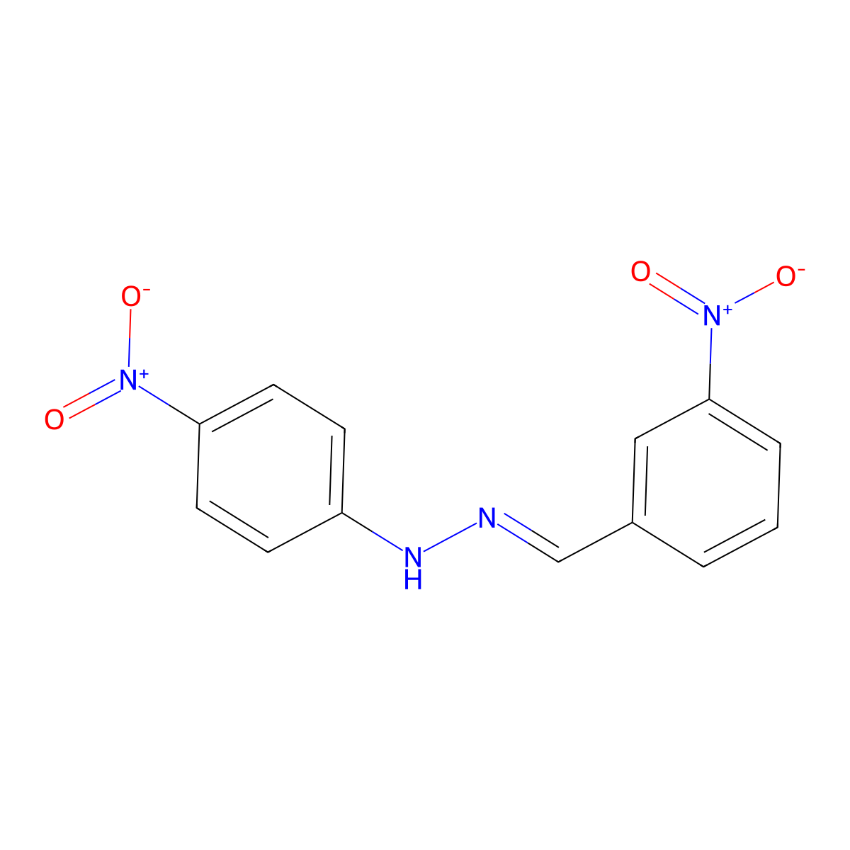 1-(4-Nitrophenyl)-2-[(3-nitrophenyl)methylidene]hydrazine molecular structure, CAS 3805-41-2