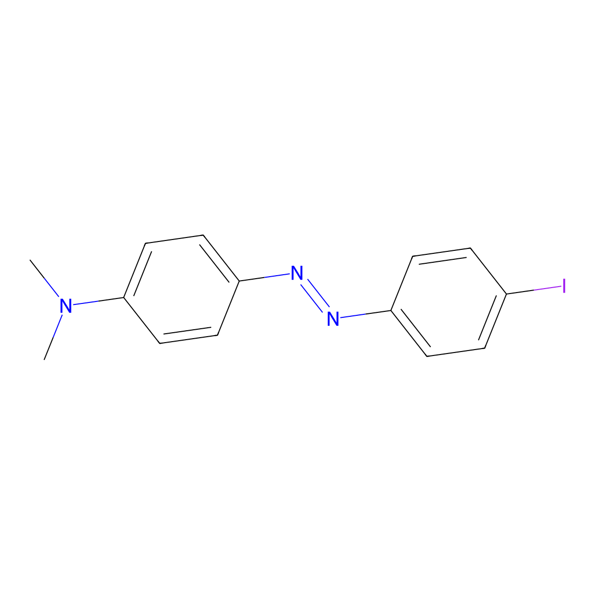 4'-Iodo-4-dimethylaminoazobenzene molecular structure, CAS 3805-67-2