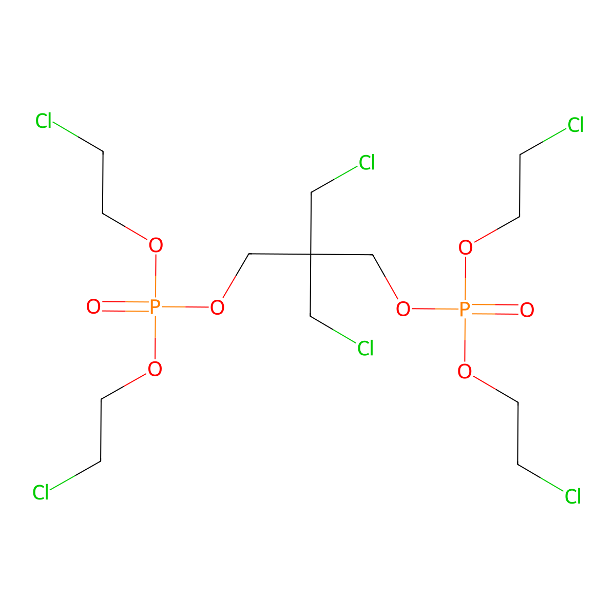 2,2-Bis(chloromethyl)-1,3-propanediyl bis(bis(2-chloroethyl) phosphate) molecular structure, CAS 38051-10-4