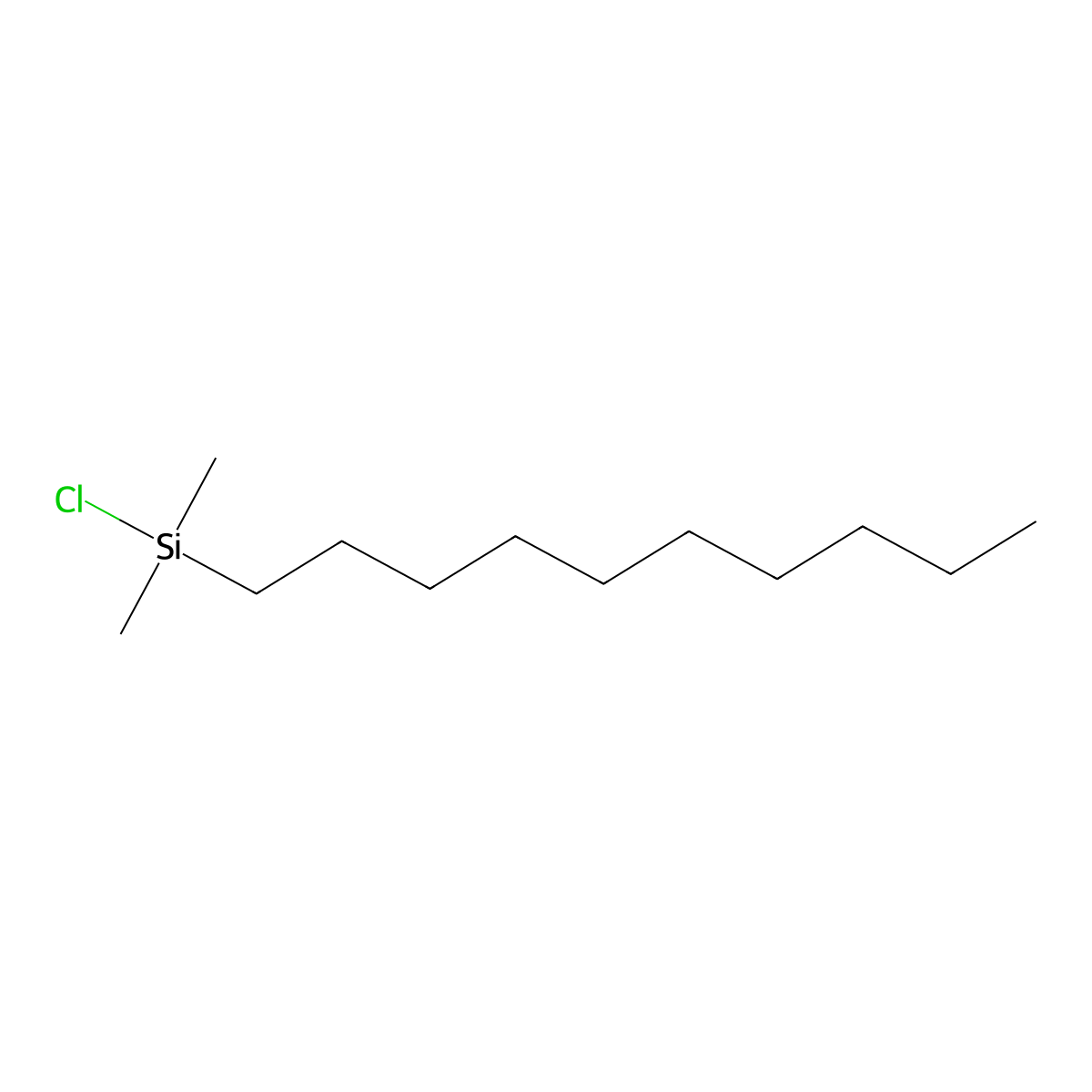 Silane, chlorodecyldimethyl- molecular structure, CAS 38051-57-9