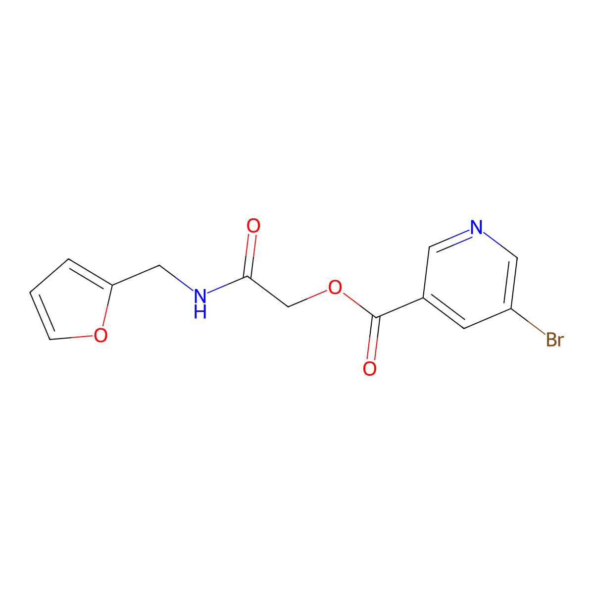 [2-(Furan-2-ylmethylamino)-2-oxoethyl] 5-bromopyridine-3-carboxylate molecular structure, CAS 380541-60-6