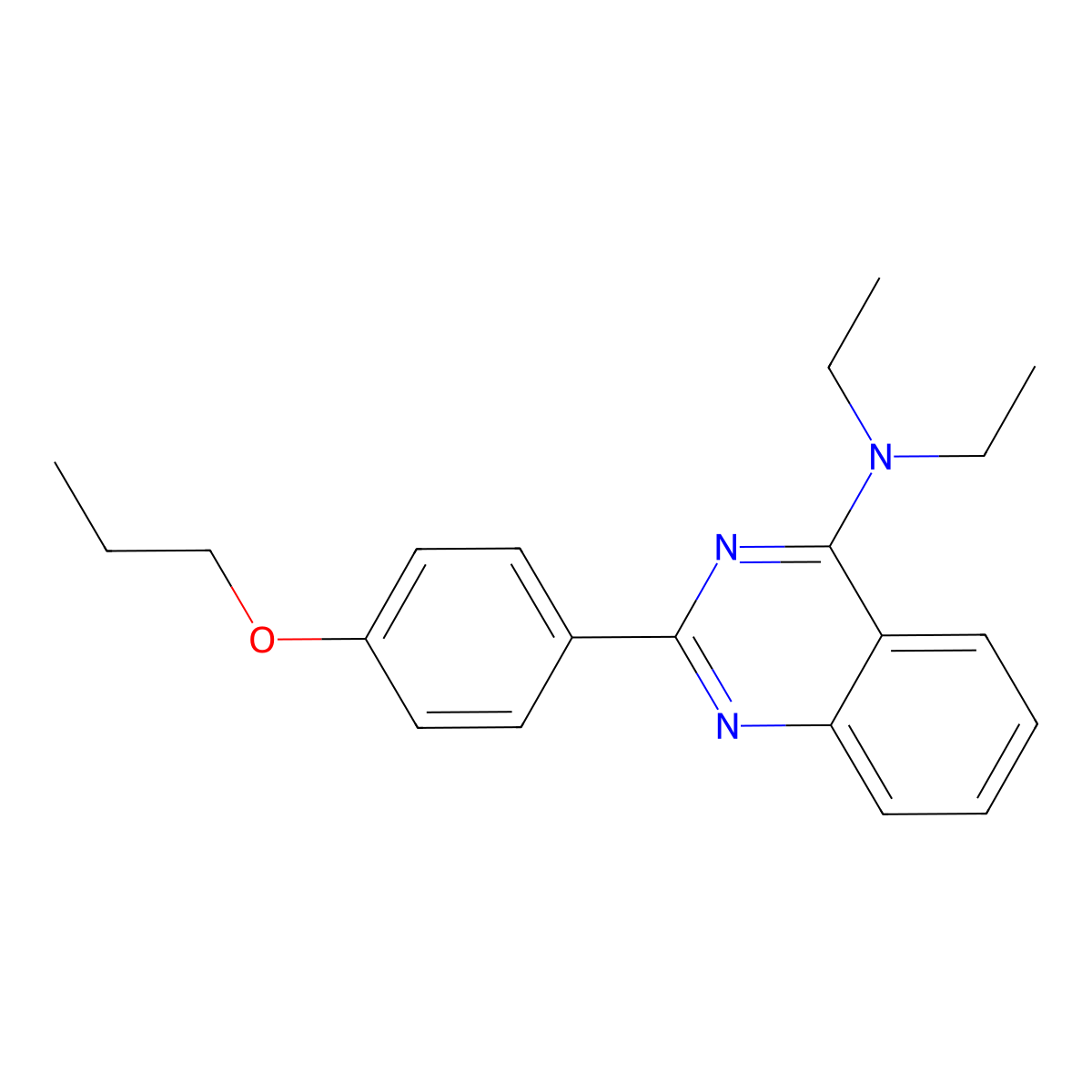 N,N-diethyl-2-(4-propoxyphenyl)quinazolin-4-amine molecular structure, CAS 380541-90-2