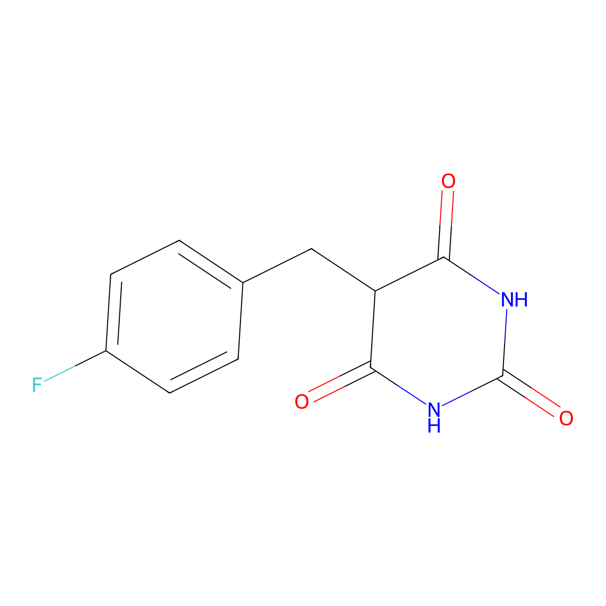 5-[(4-Fluorophenyl)methyl]-1,3-diazinane-2,4,6-trione molecular structure, CAS 380544-79-6