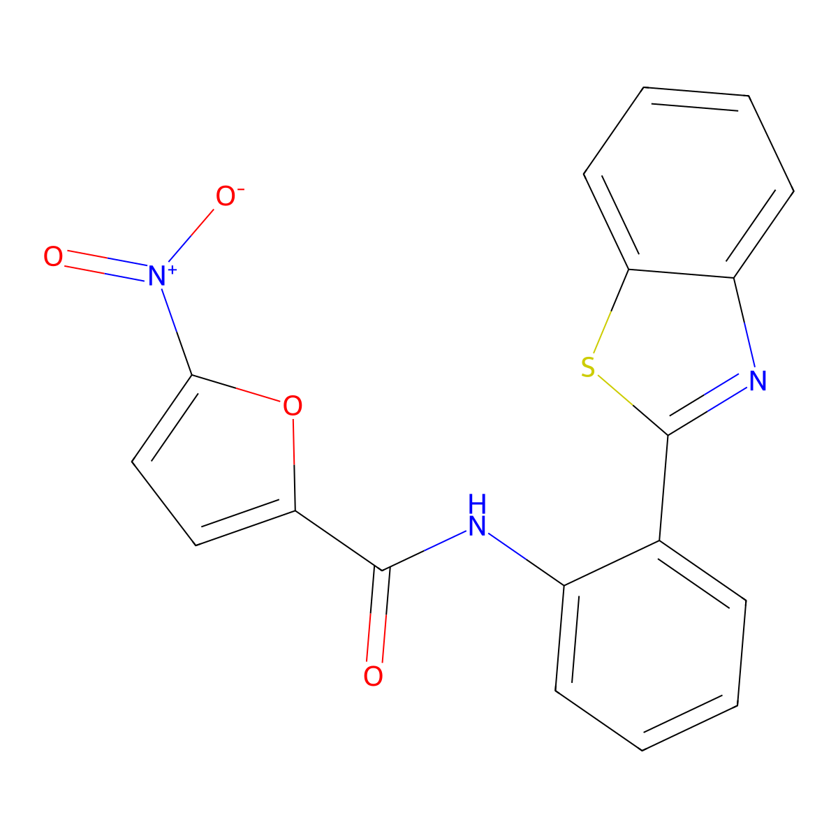 N-[2-(1,3-benzothiazol-2-yl)phenyl]-5-nitrofuran-2-carboxamide molecular structure, CAS 380546-81-6