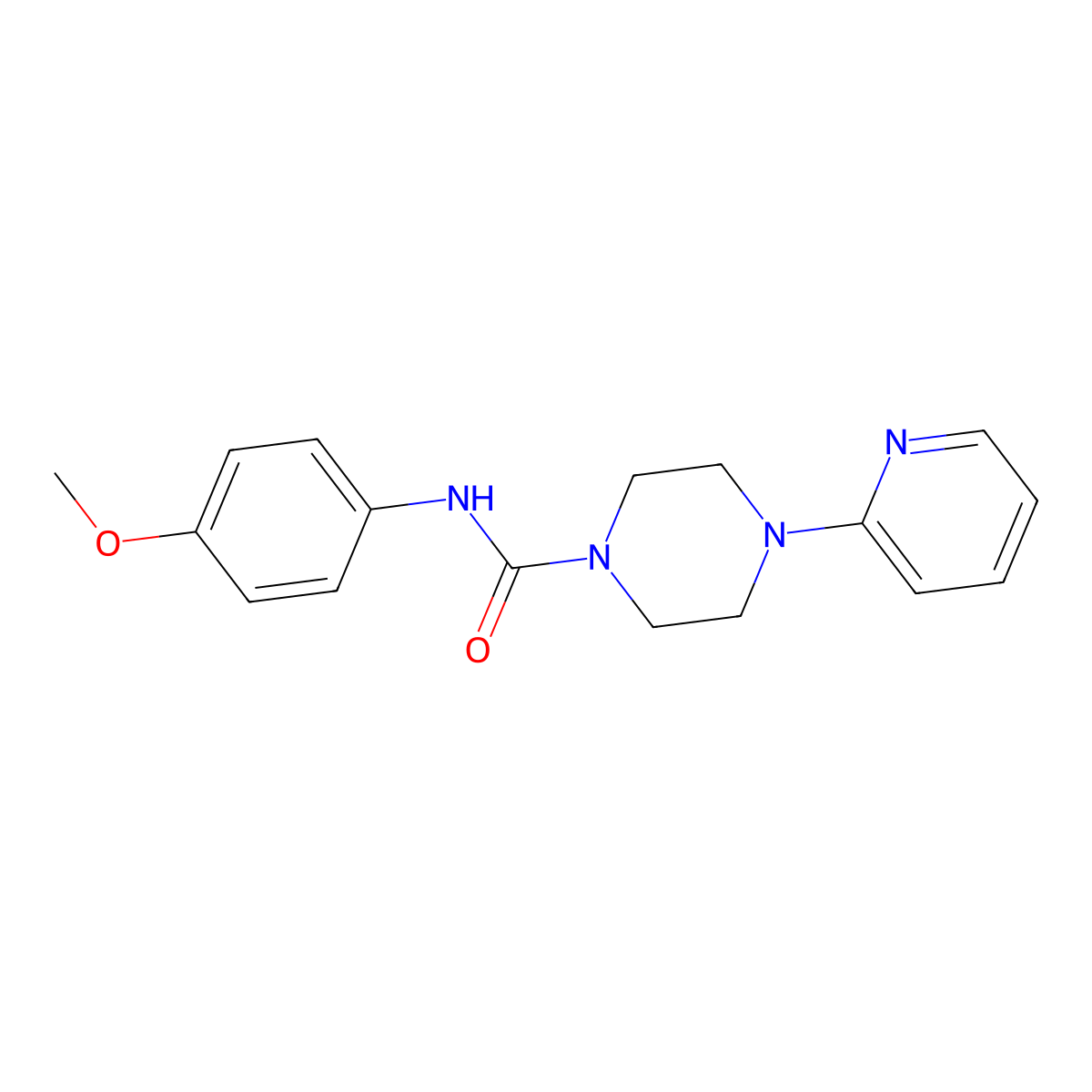 N-(4-methoxyphenyl)-4-pyridin-2-ylpiperazine-1-carboxamide molecular structure, CAS 380546-82-7