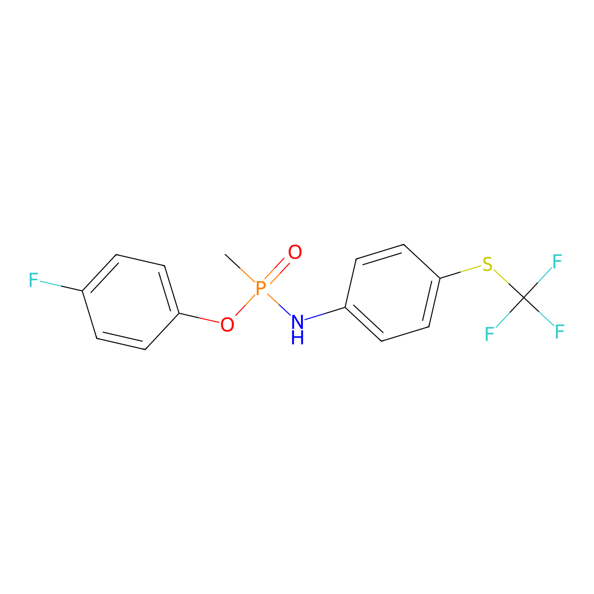 N-[(4-fluorophenoxy)-methylphosphoryl]-4-(trifluoromethylsulfanyl)aniline molecular structure, CAS 380547-47-7
