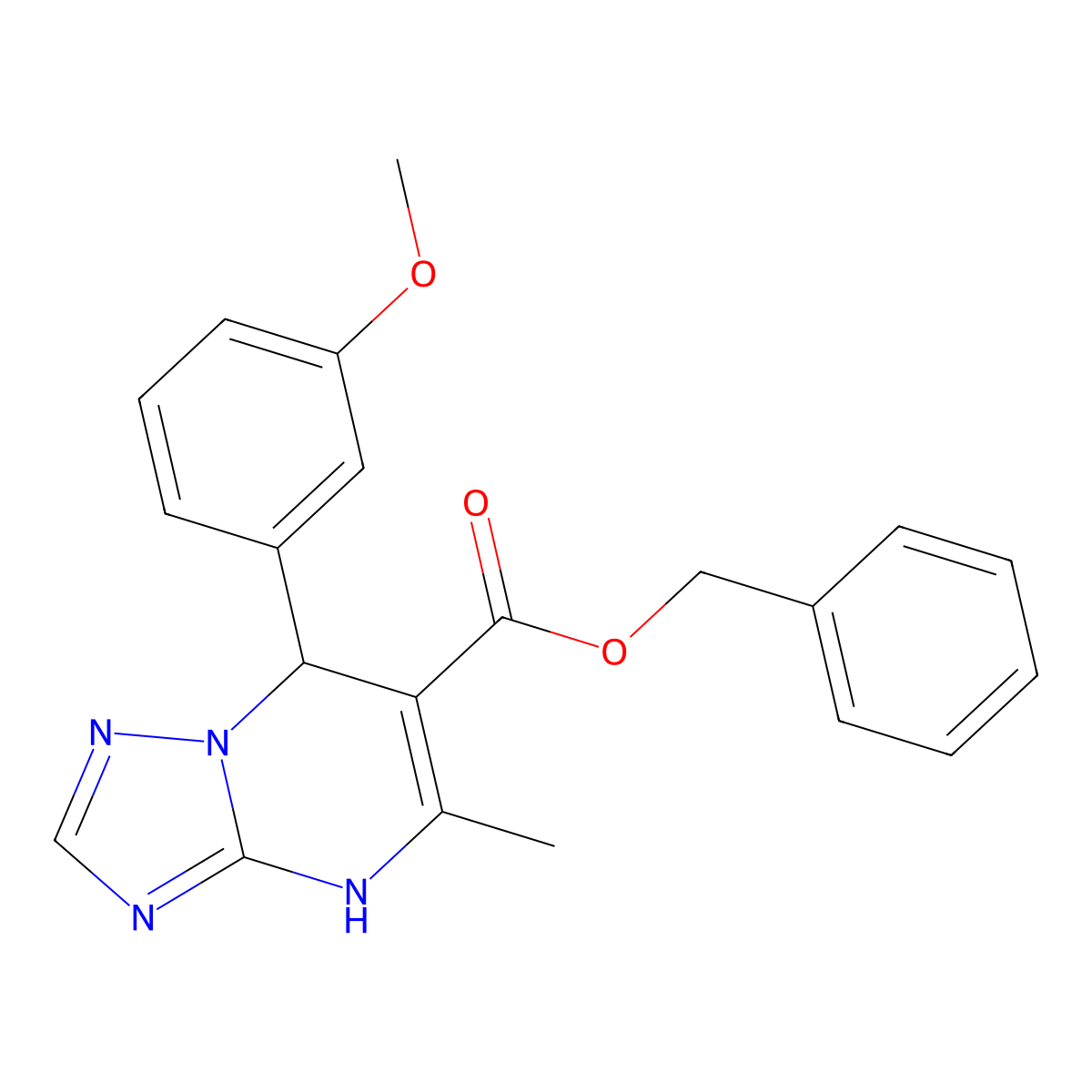 benzyl 7-(3-methoxyphenyl)-5-methyl-4H,7H-[1,2,4]triazolo[1,5-a]pyrimidine-6-carboxylate molecular structure, CAS 380548-39-0