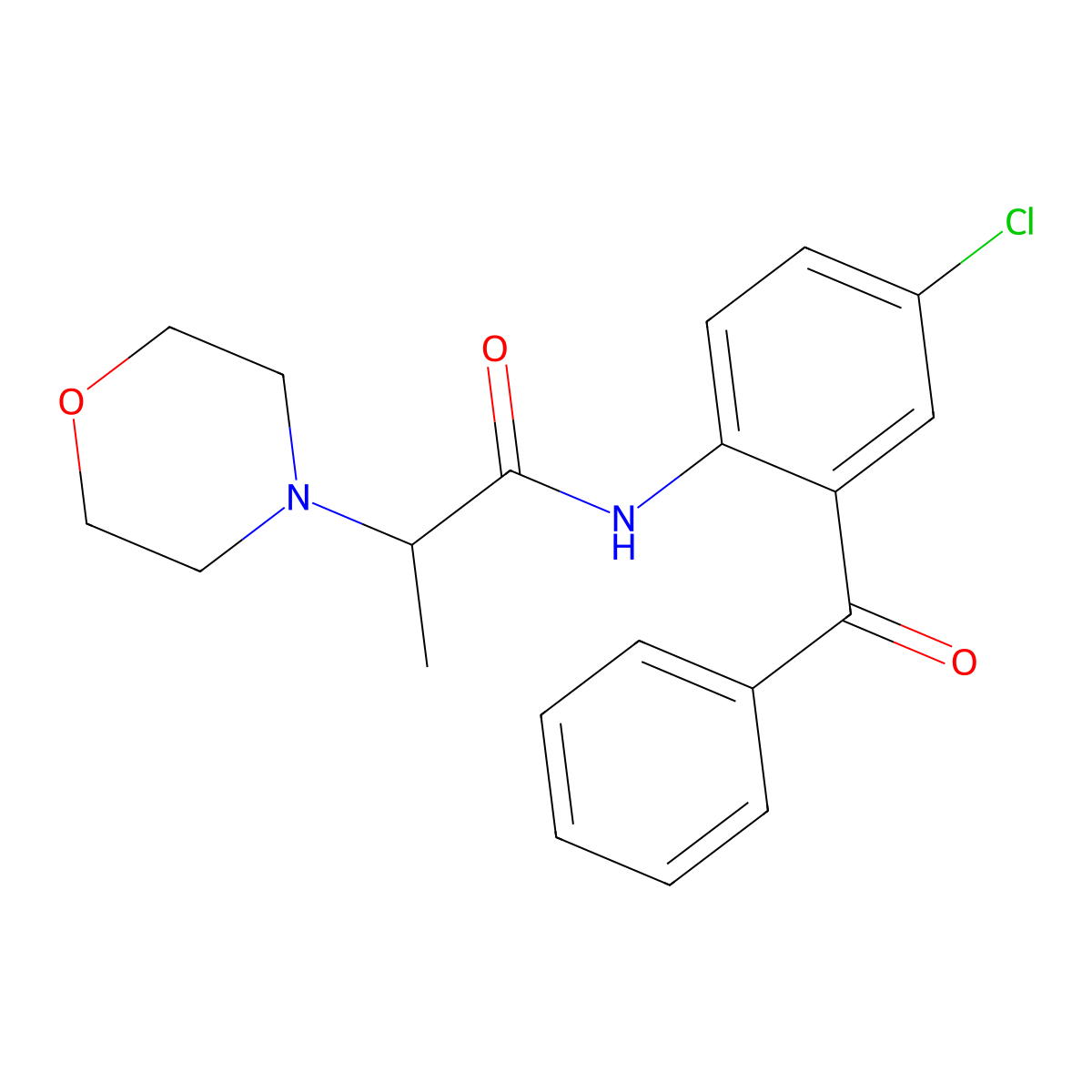 N-(2-benzoyl-4-chlorophenyl)-2-morpholin-4-ylpropanamide molecular structure, CAS 380549-09-7