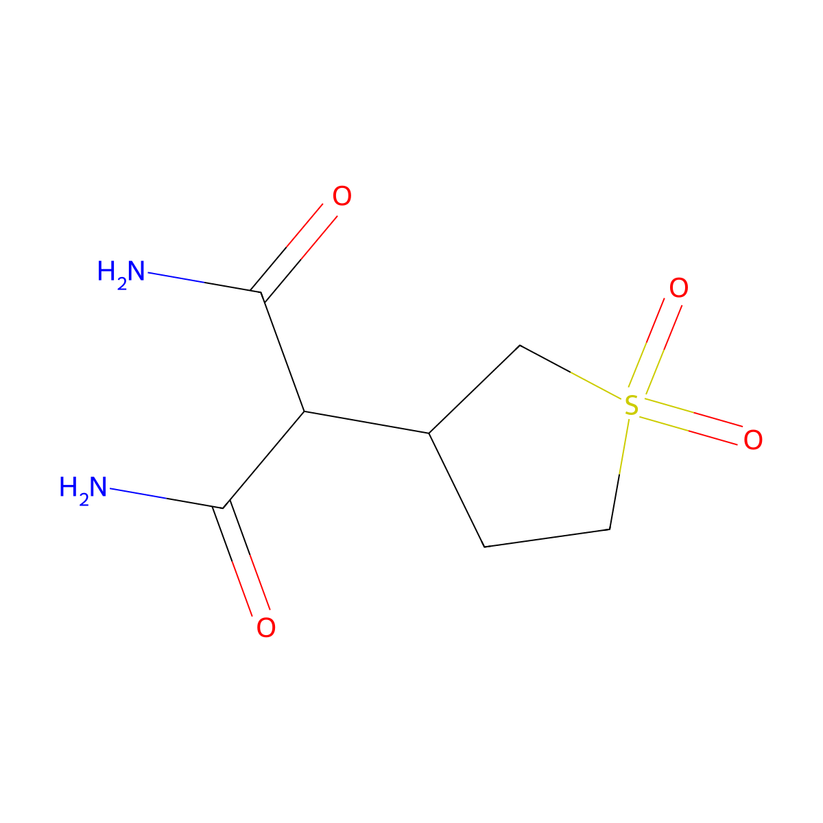 2-(1,1-Dioxidotetrahydrothiophen-3-yl)propanediamide molecular structure, CAS 38055-84-4