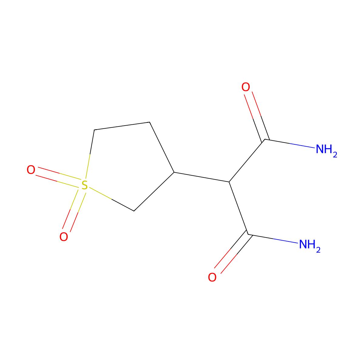 2-(1,1-Dioxidotetrahydrothiophen-3-yl)propanediamide molecular structure, CAS 38055-84-4