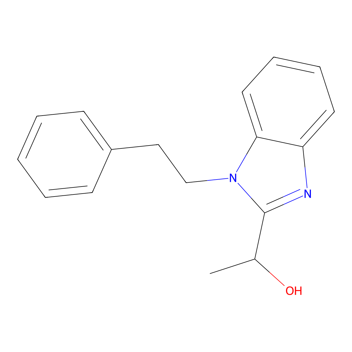 1-[1-(2-phenylethyl)-1H-1,3-benzodiazol-2-yl]ethan-1-ol molecular structure, CAS 380550-28-7
