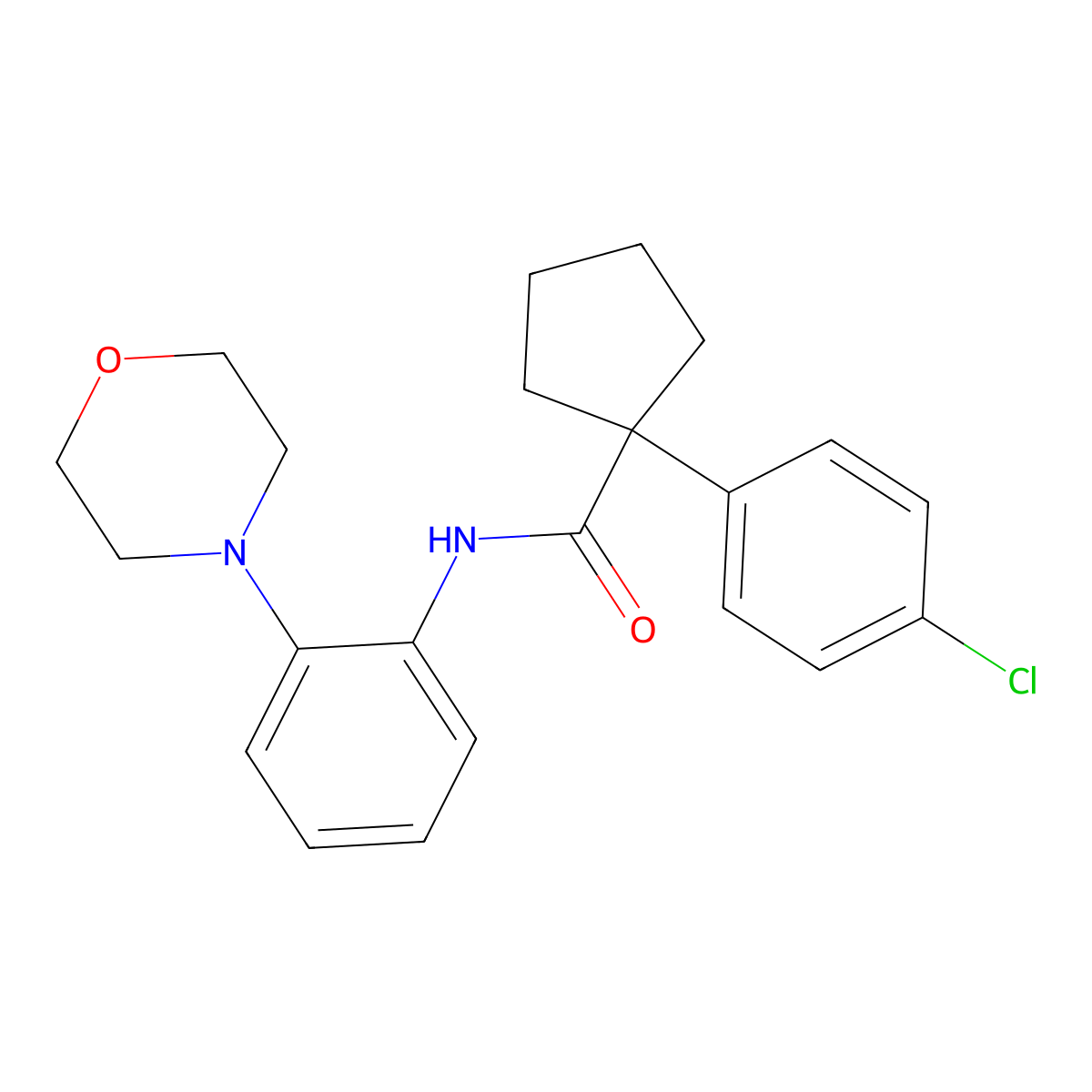 1-(4-chlorophenyl)-N-[2-(4-morpholinyl)phenyl]cyclopentanecarboxamide molecular structure, CAS 380550-55-0