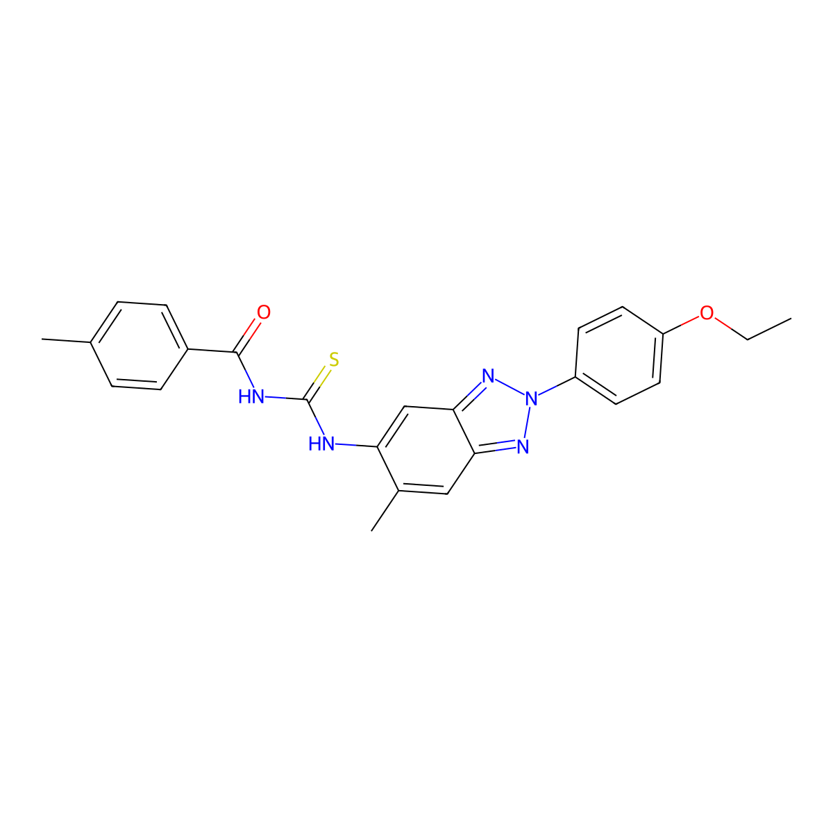 N-[[2-(4-ethoxyphenyl)-6-methylbenzotriazol-5-yl]carbamothioyl]-4-methylbenzamide molecular structure, CAS 380550-67-4