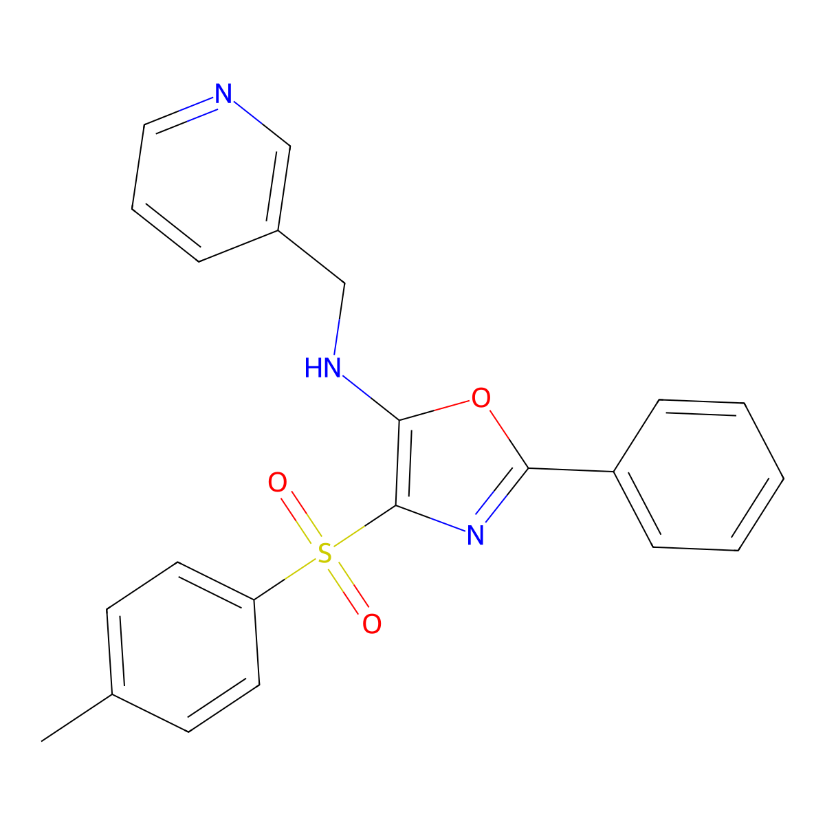 2-phenyl-N-(pyridin-3-ylmethyl)-4-tosyloxazol-5-amine molecular structure, CAS 380551-02-0