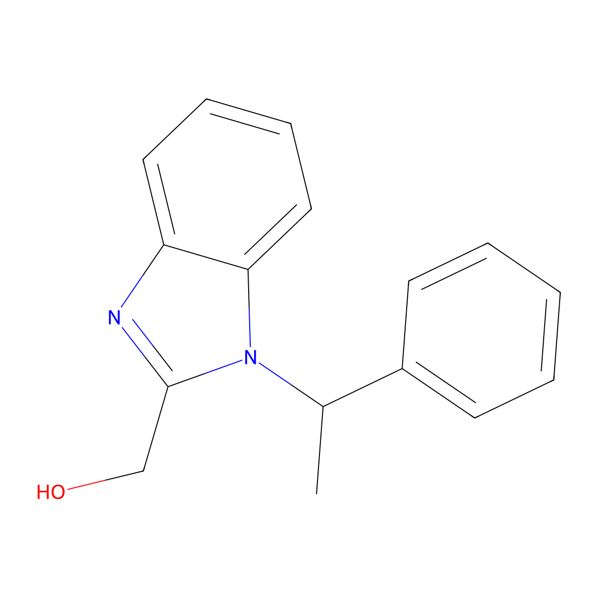 [1-(1-phenylethyl)-1H-benzimidazol-2-yl]methanol molecular structure, CAS 380551-61-1