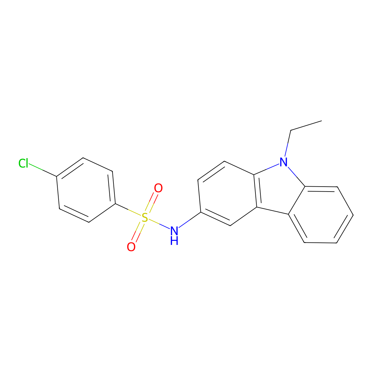 4-chloro-N-(9-ethyl-9H-carbazol-3-yl)benzenesulfonamide molecular structure, CAS 380552-64-7