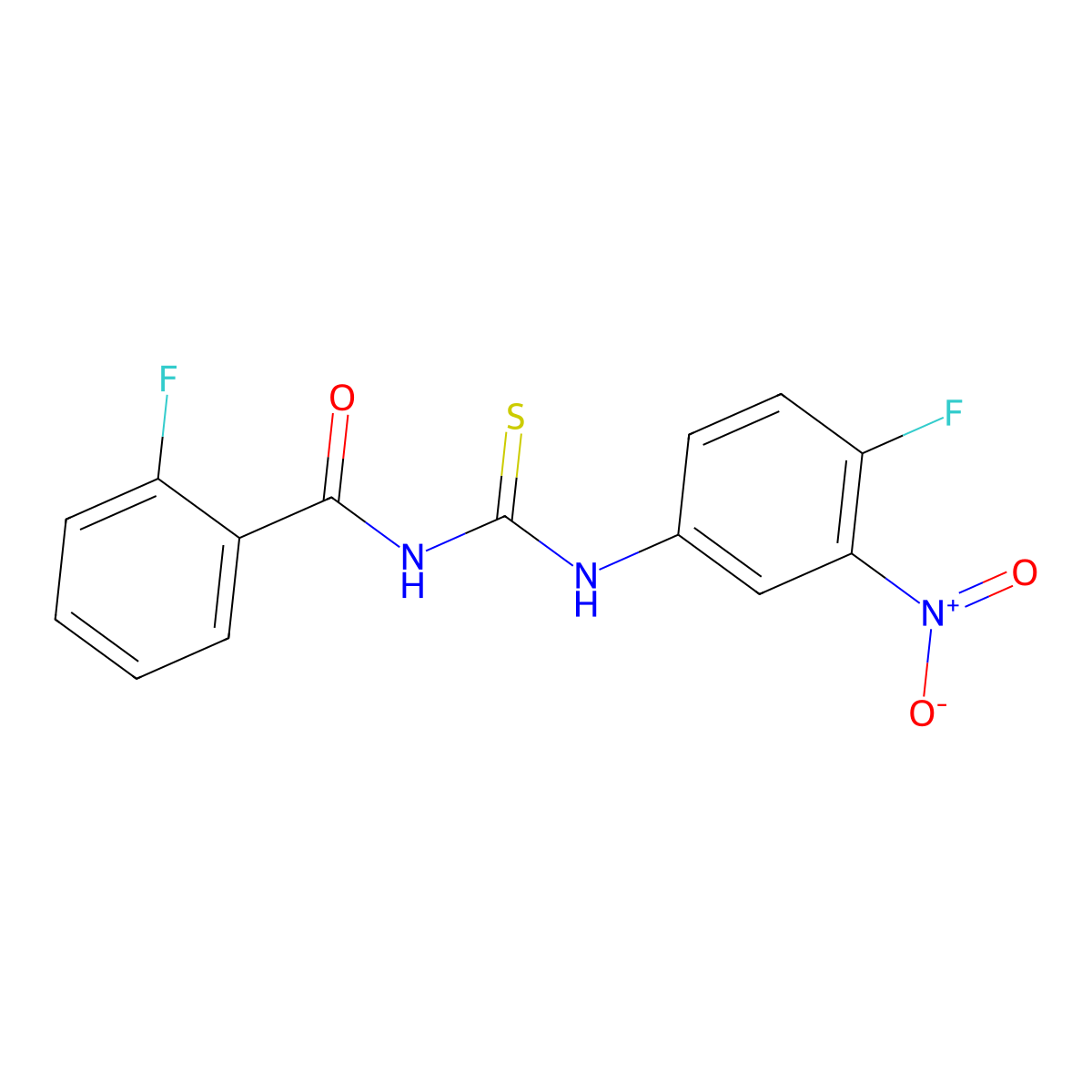 2-fluoro-N-[(4-fluoro-3-nitrophenyl)carbamothioyl]benzamide molecular structure, CAS 380552-73-8