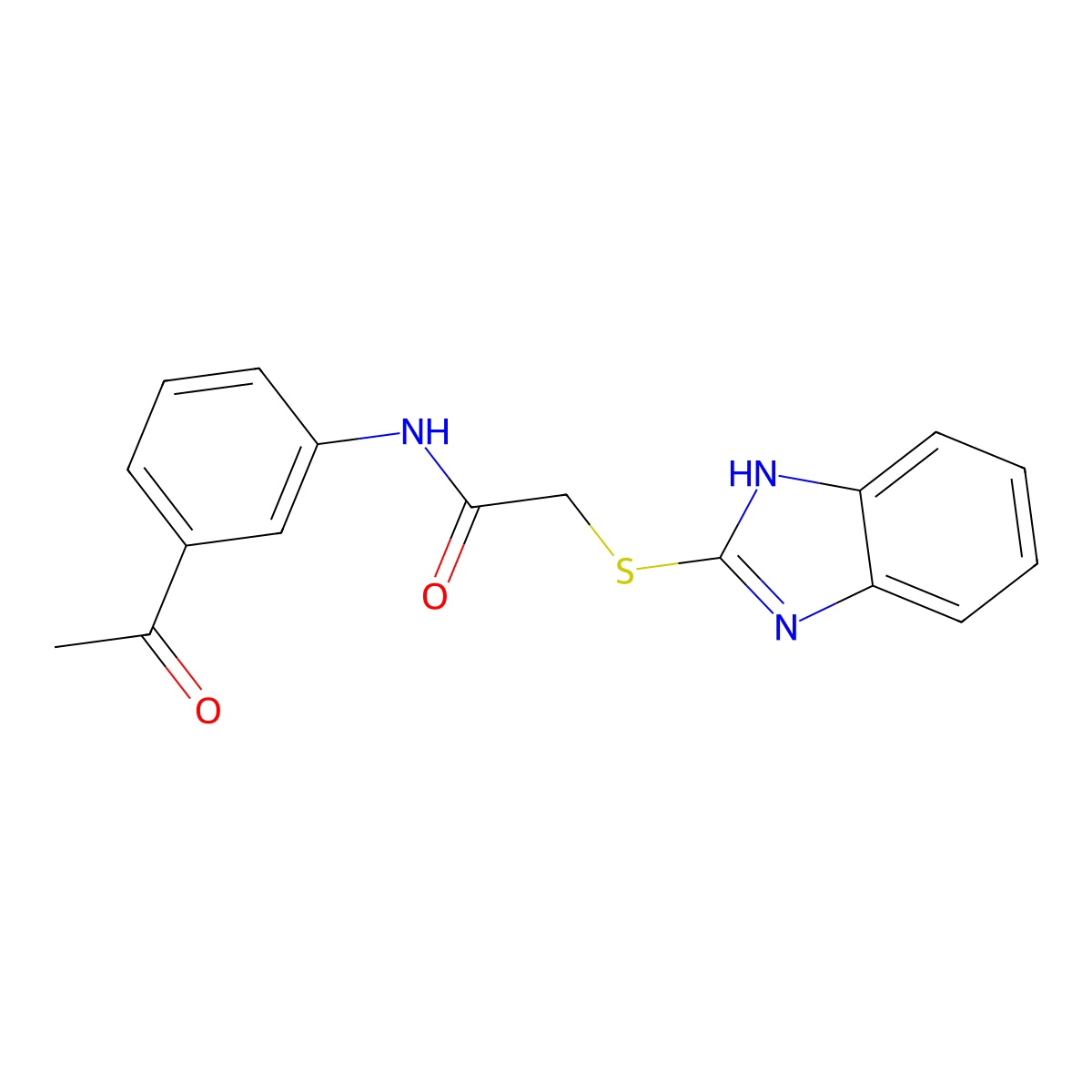 N-(3-acetylphenyl)-2-(1H-benzimidazol-2-ylsulfanyl)acetamide molecular structure, CAS 380553-19-5