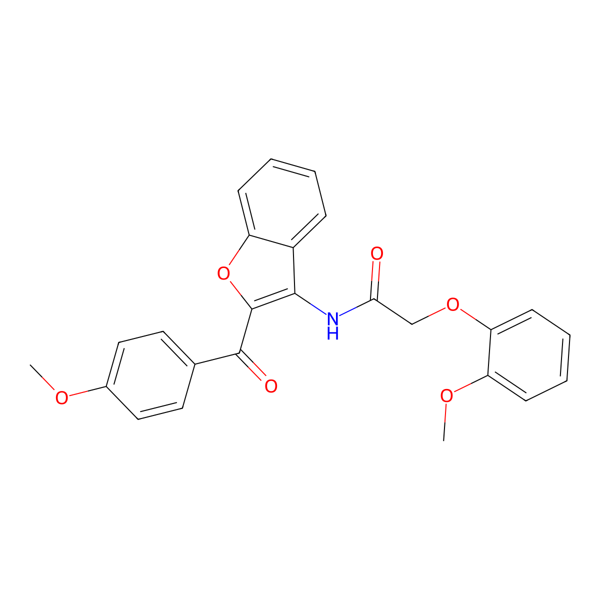 2-(2-methoxyphenoxy)-N-{2-[(4-methoxyphenyl)carbonyl]-1-benzofuran-3-yl}acetamide molecular structure, CAS 380553-57-1