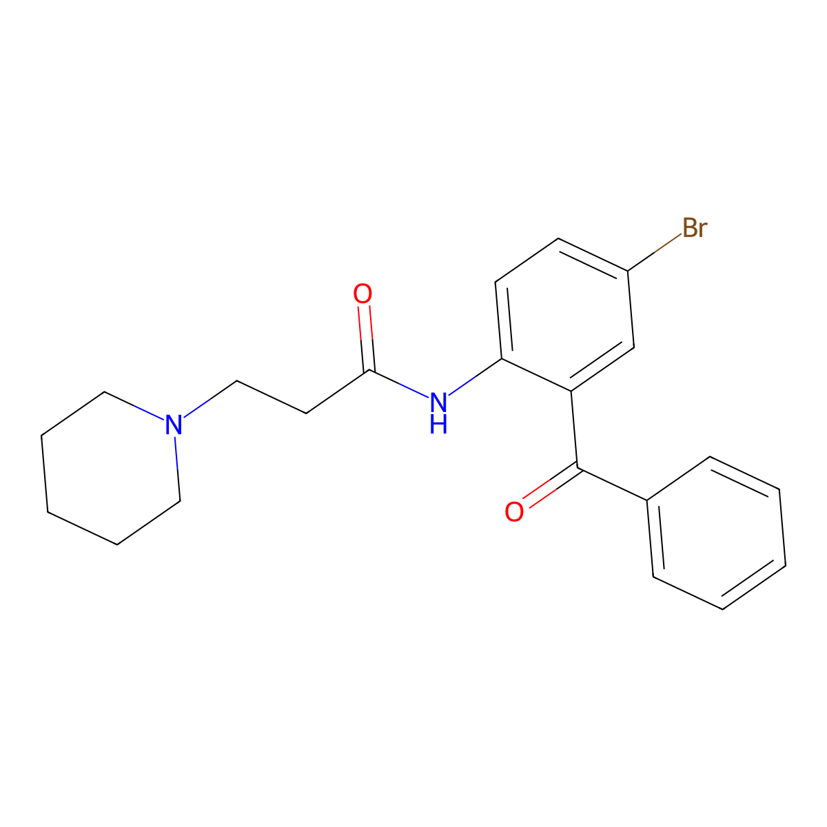 N-(2-benzoyl-4-bromophenyl)-3-(piperidin-1-yl)propanamide molecular structure, CAS 380553-94-6