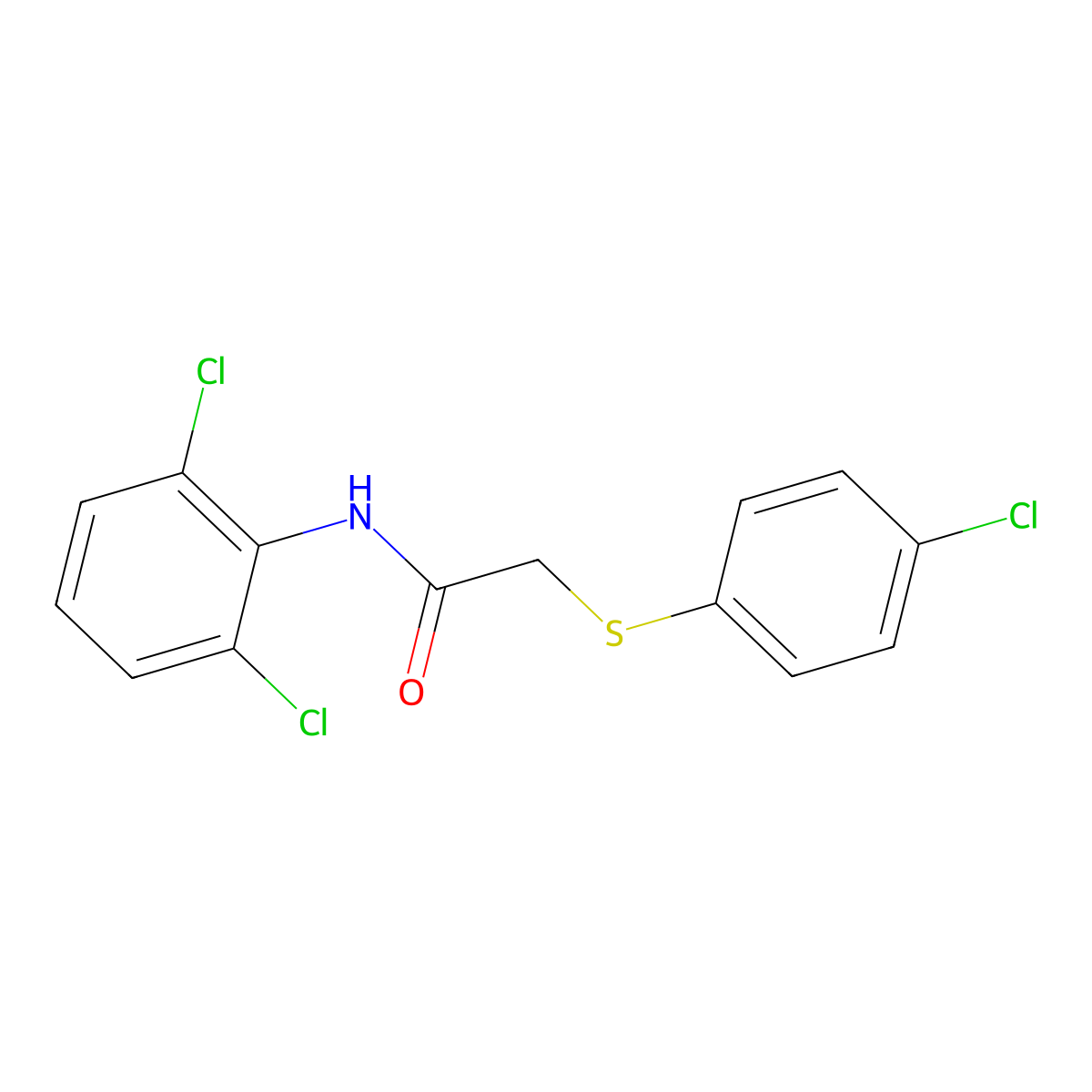 2-[(4-chlorophenyl)sulfanyl]-N-(2,6-dichlorophenyl)acetamide molecular structure, CAS 380554-32-5