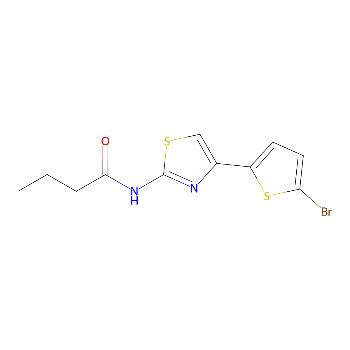 N-(4-(5-bromothiophen-2-yl)thiazol-2-yl)butyramide molecular structure, CAS 380554-87-0