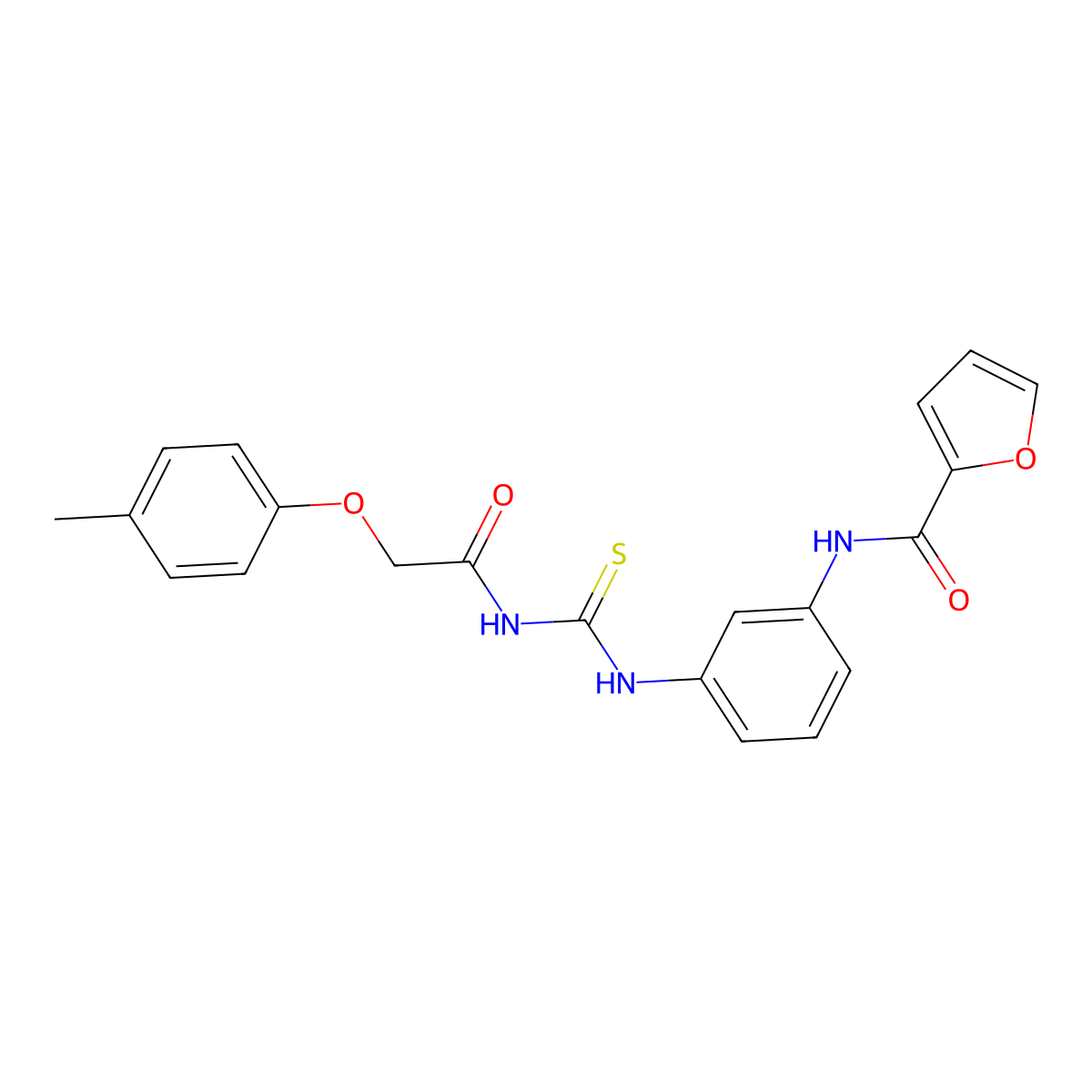 N-[3-[[2-(4-methylphenoxy)acetyl]carbamothioylamino]phenyl]furan-2-carboxamide molecular structure, CAS 380555-58-8
