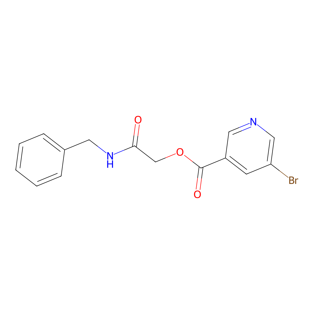 2-(Benzylamino)-2-oxoethyl 5-bromonicotinate molecular structure, CAS 380555-94-2