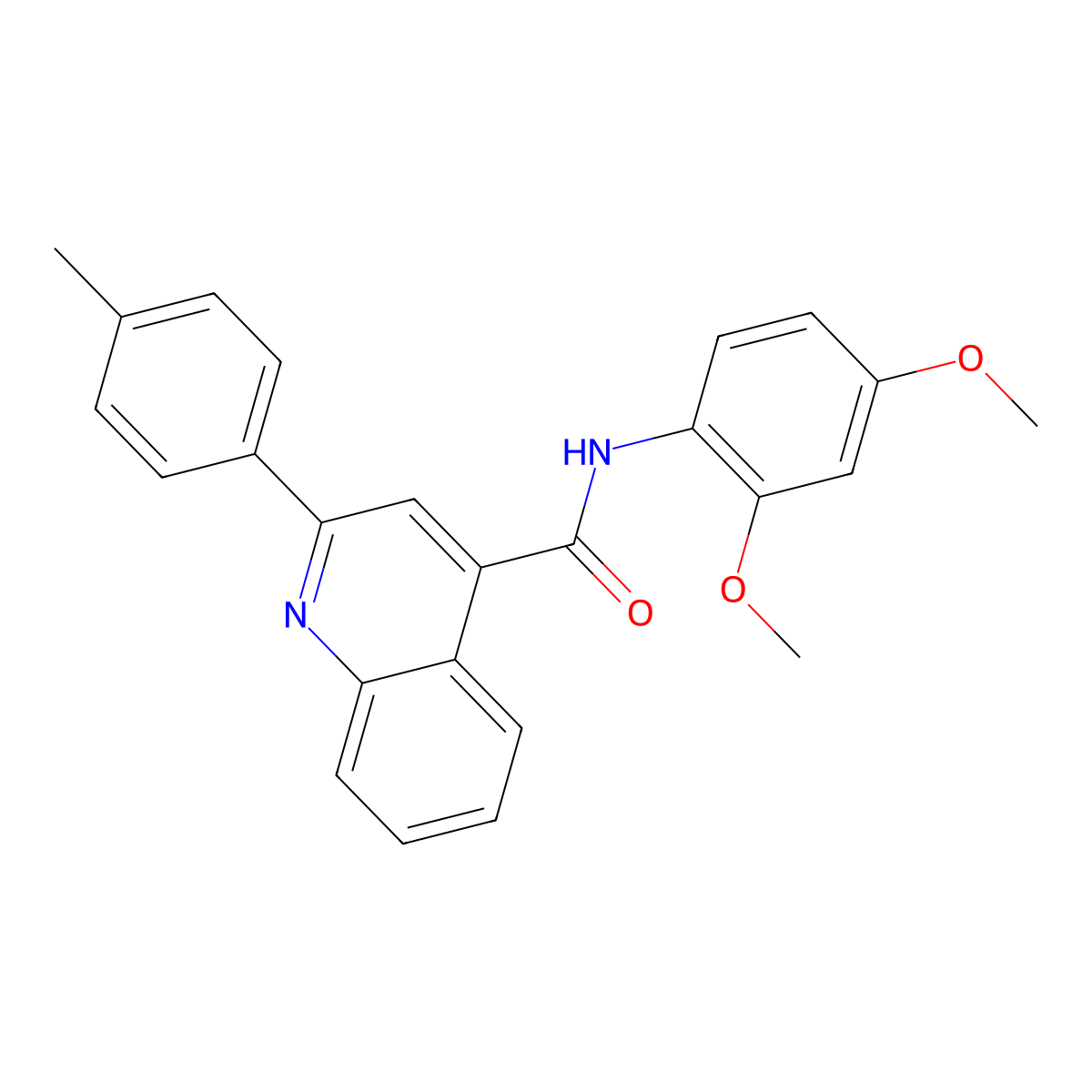N-(2,4-dimethoxyphenyl)-2-(4-methylphenyl)quinoline-4-carboxamide molecular structure, CAS 380557-79-9