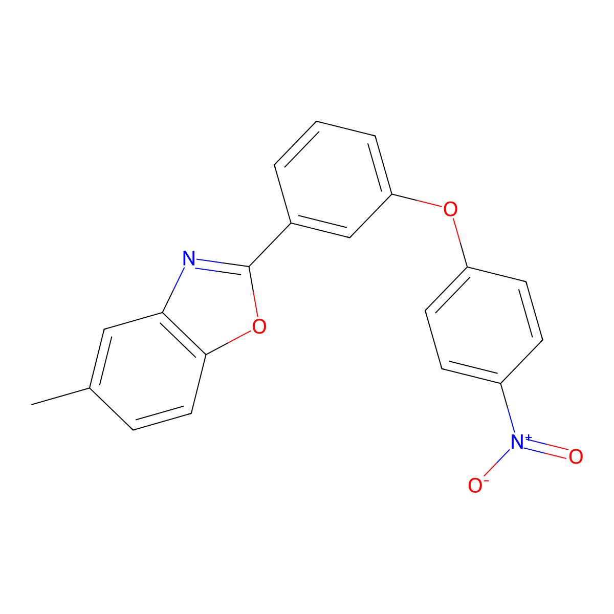 5-Methyl-2-[3-(4-nitrophenoxy)phenyl]-1,3-benzoxazole molecular structure, CAS 380558-17-8