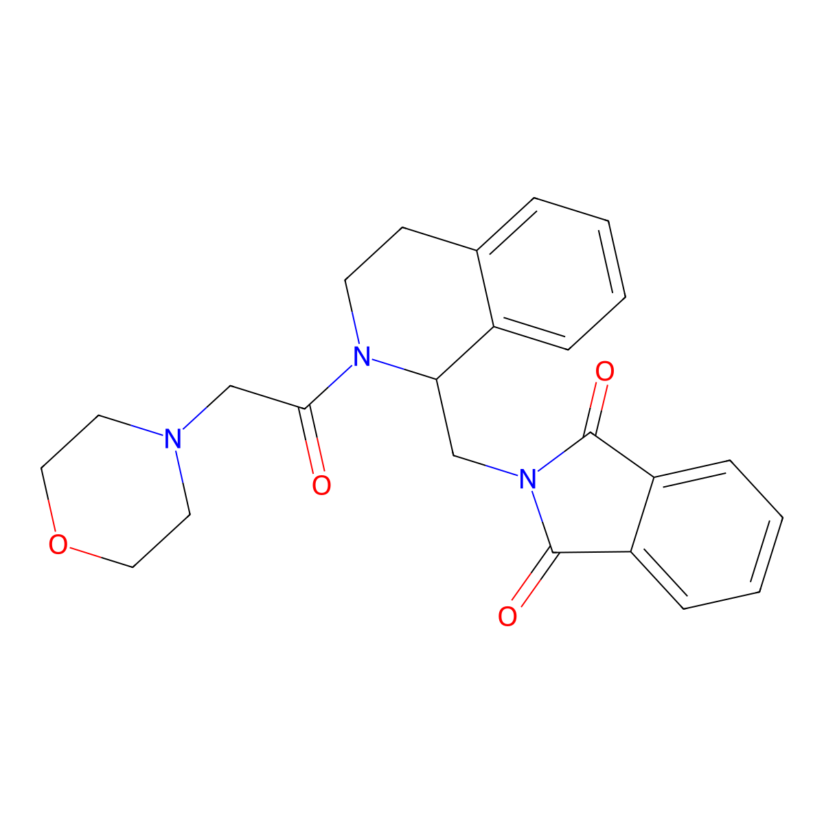 2-[[2-(2-morpholin-4-ylacetyl)-3,4-dihydro-1H-isoquinolin-1-yl]methyl]isoindole-1,3-dione molecular structure, CAS 380558-94-1