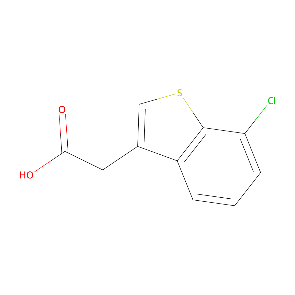 2-(7-Chloro-1-benzothiophen-3-yl)acetic acid molecular structure, CAS 38056-07-4