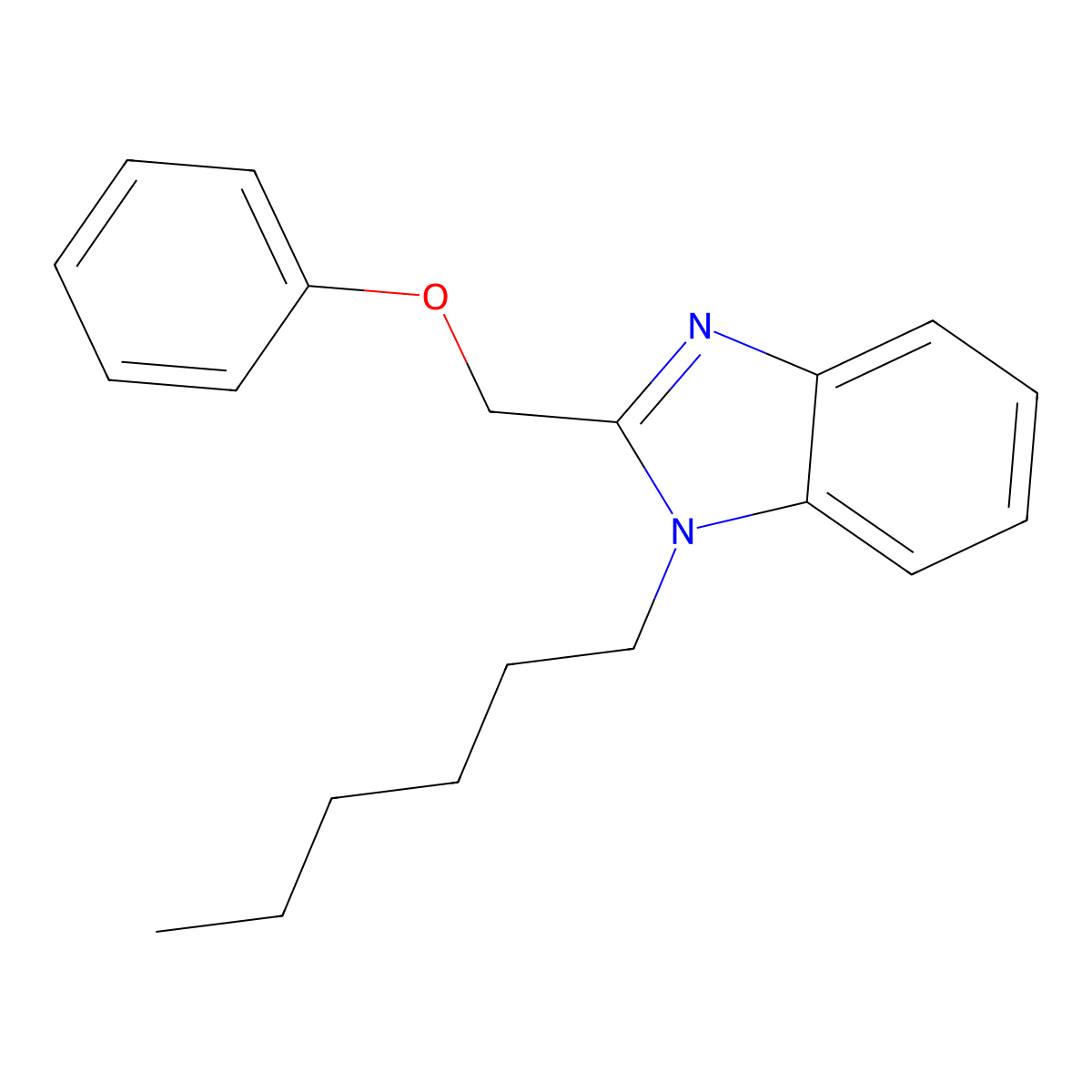 1-Hexyl-2-(phenoxymethyl)benzimidazole molecular structure, CAS 380560-00-9