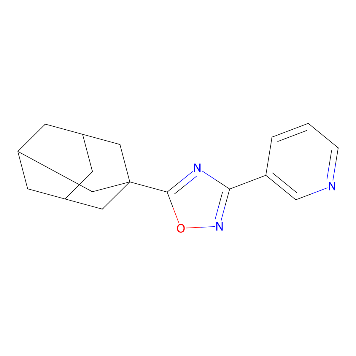 5-(1-Adamantyl)-3-pyridin-3-yl-1,2,4-oxadiazole molecular structure, CAS 380560-28-1