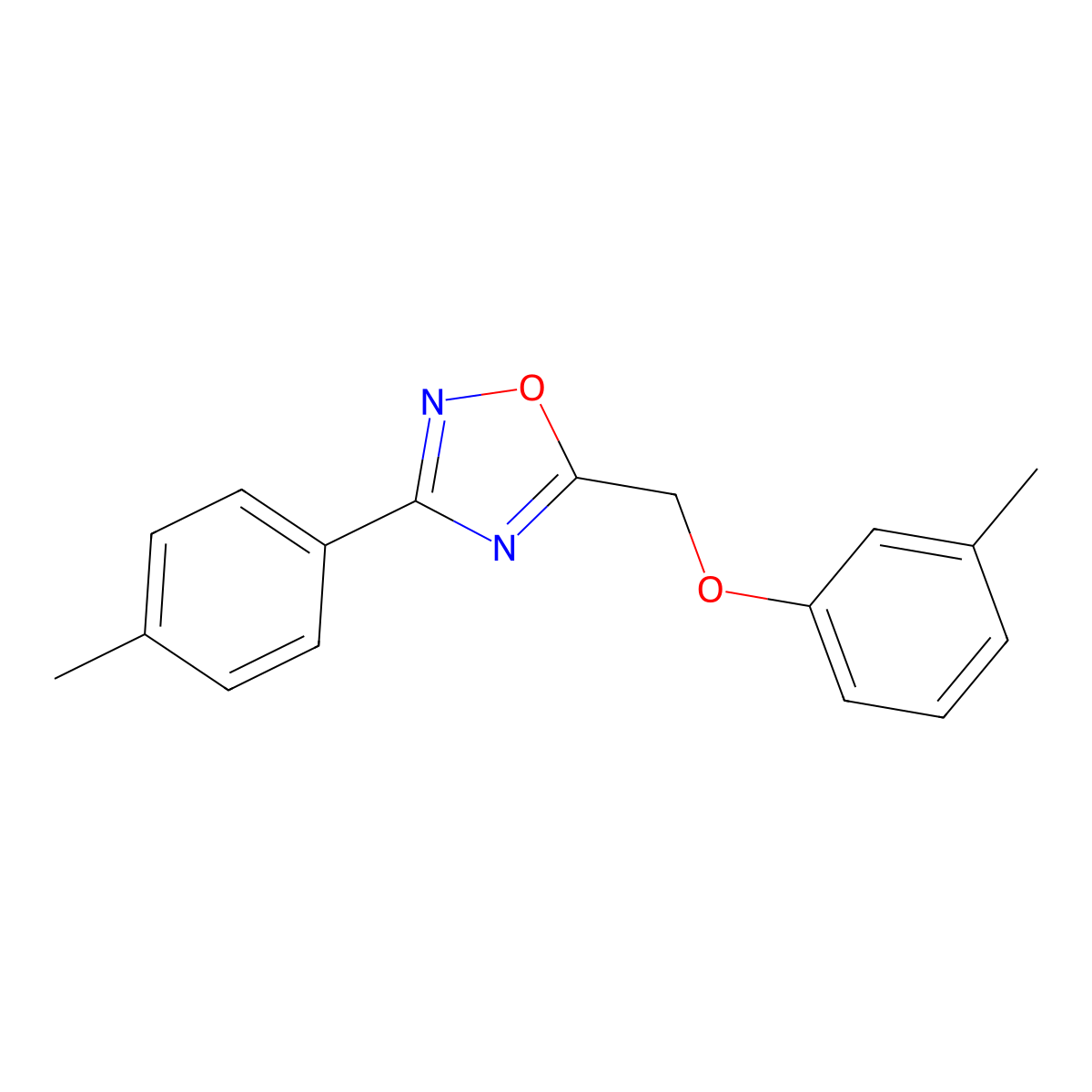 5-[(3-Methylphenoxy)methyl]-3-(4-methylphenyl)-1,2,4-oxadiazole molecular structure, CAS 380560-88-3