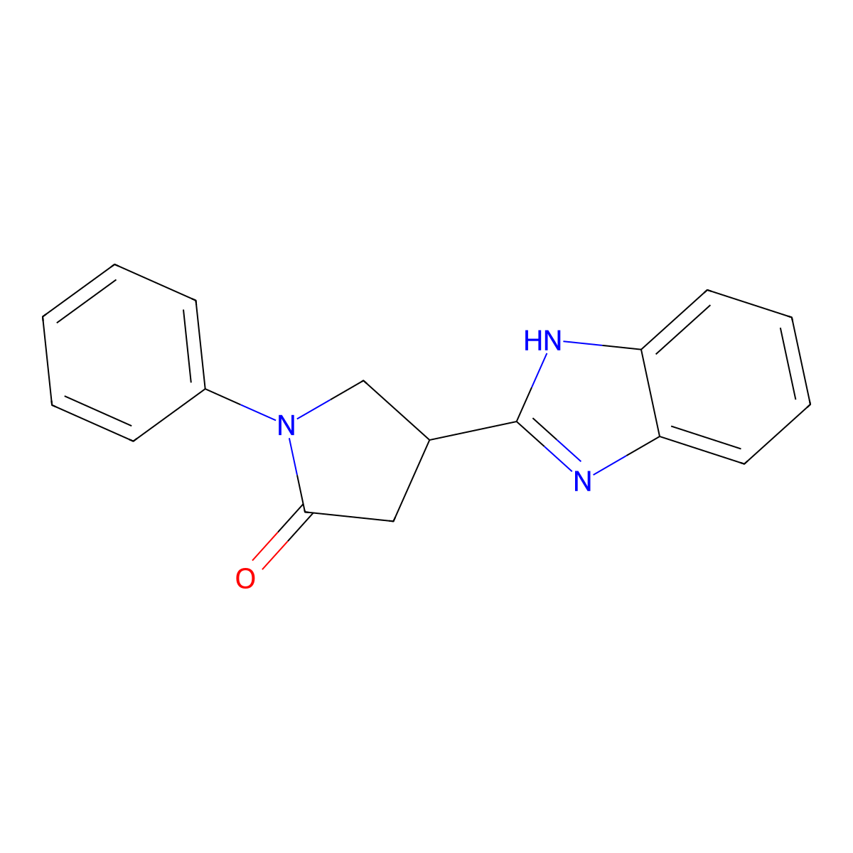 4-(1H-benzimidazol-2-yl)-1-phenylpyrrolidin-2-one molecular structure, CAS 380561-11-5