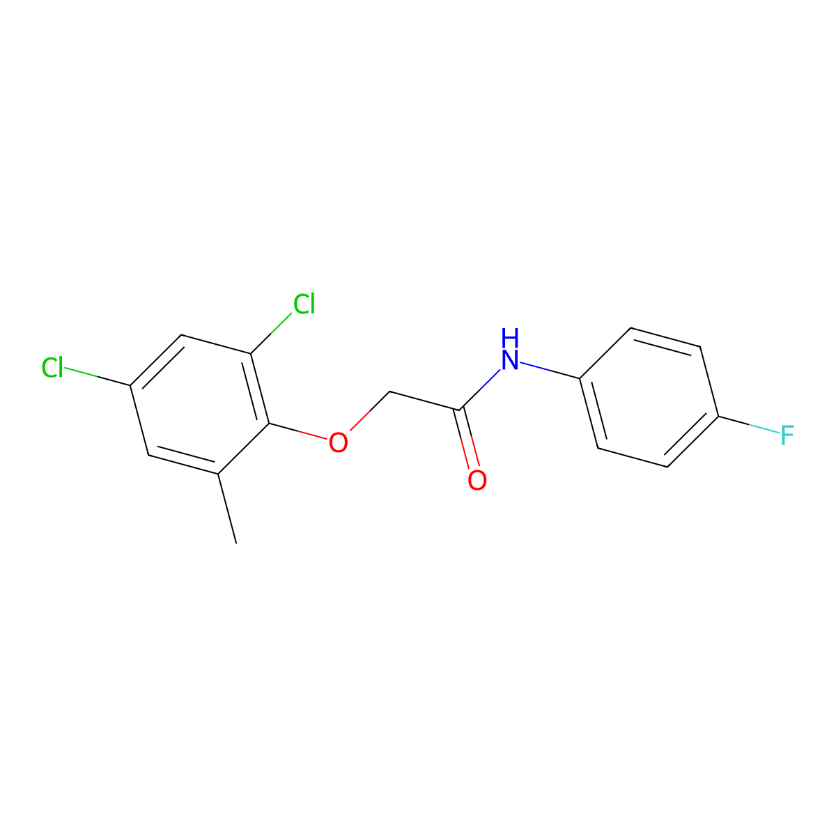2-(2,4-Dichloro-6-methylphenoxy)-n-(4-fluorophenyl)acetamide molecular structure, CAS 380561-63-7