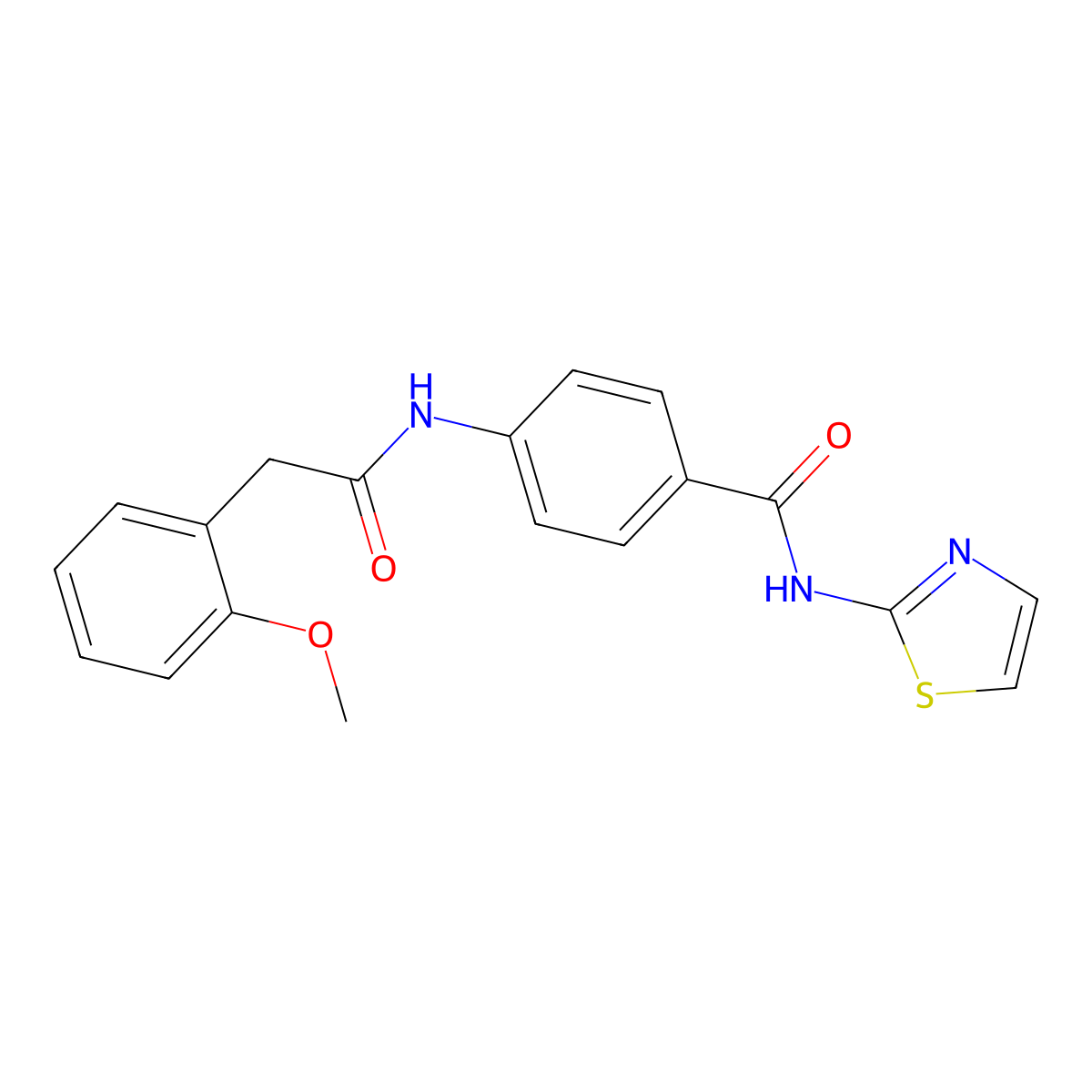 4-{[(2-methoxyphenyl)acetyl]amino}-N-(1,3-thiazol-2-yl)benzamide molecular structure, CAS 380563-05-3