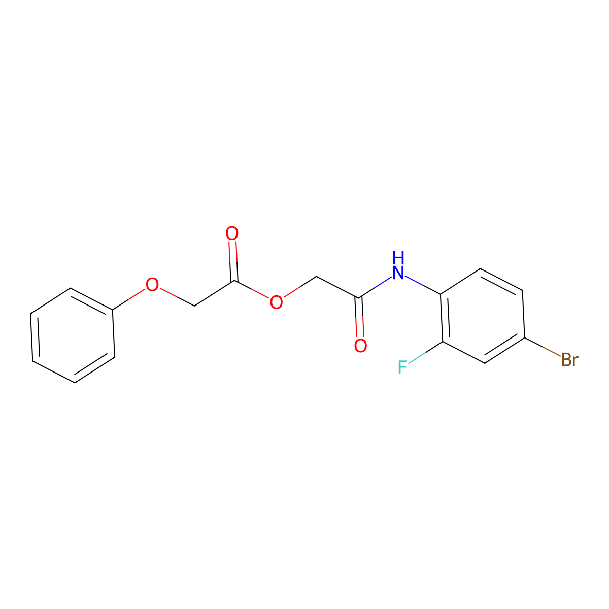 [2-(4-Bromo-2-fluoroanilino)-2-oxoethyl] 2-phenoxyacetate molecular structure, CAS 380563-15-5