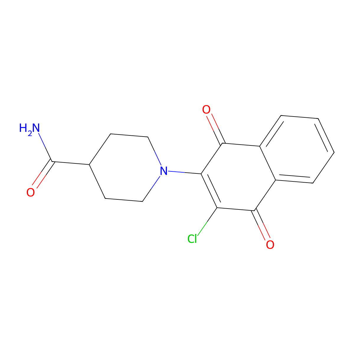1-(3-Chloro-1,4-dioxo-1,4-dihydro-2-naphthalenyl)-4-piperidinecarboxamide molecular structure, CAS 380563-28-0