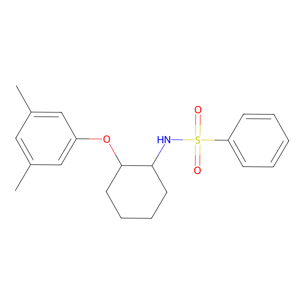 N-[2-(3,5-dimethylphenoxy)cyclohexyl]benzenesulfonamide molecular structure, CAS 380564-38-5