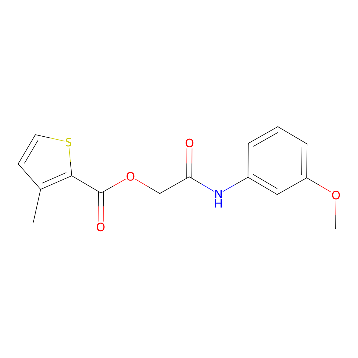 2-((3-Methoxyphenyl)amino)-2-oxoethyl 3-methylthiophene-2-carboxylate molecular structure, CAS 380567-25-9