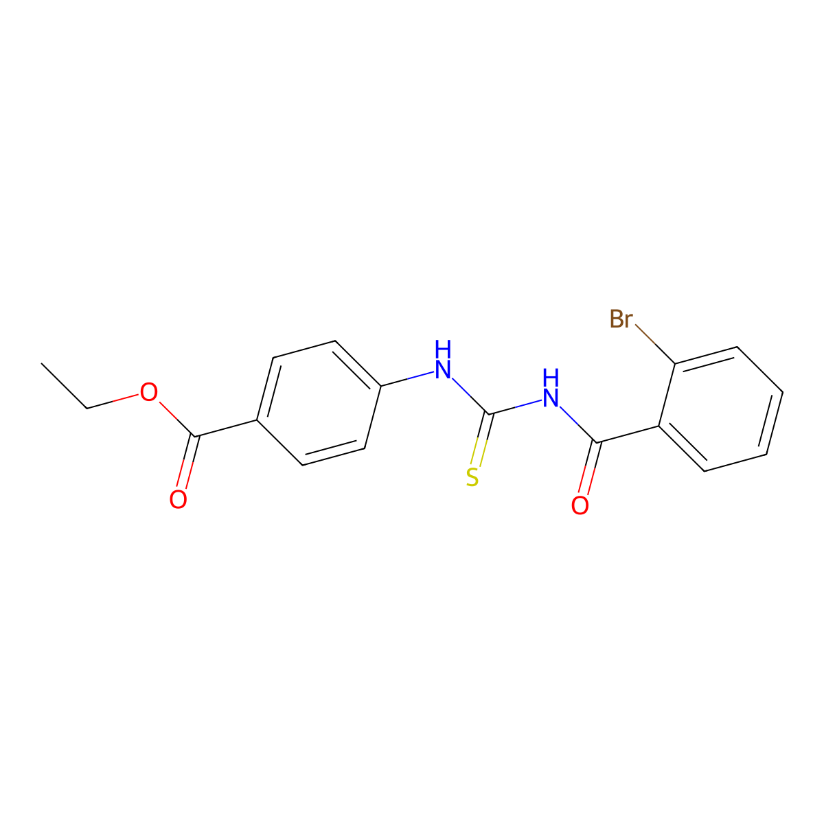 Ethyl 4-[(2-bromobenzoyl)carbamothioylamino]benzoate molecular structure, CAS 380568-56-9